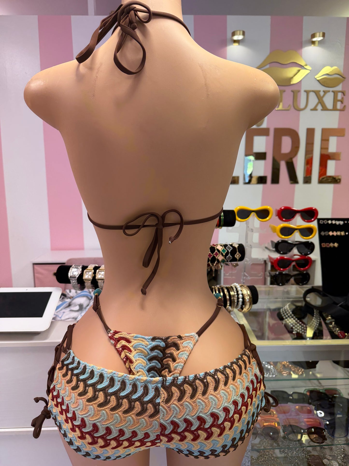 Desert jewel beaded bikini set
