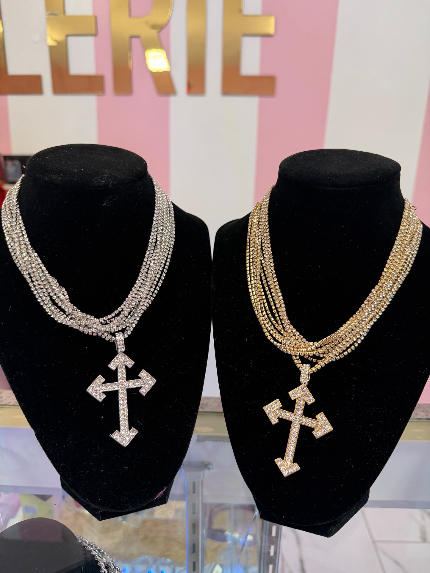Diamond cross necklace